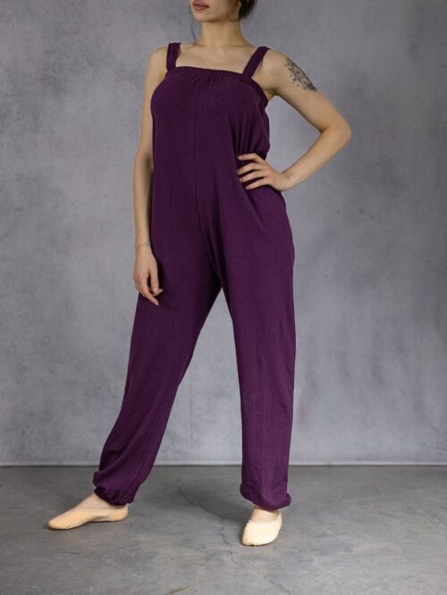 Abbigliamento e calzature danza donna - tuta hip-hop Amare in micropile di colore viola.